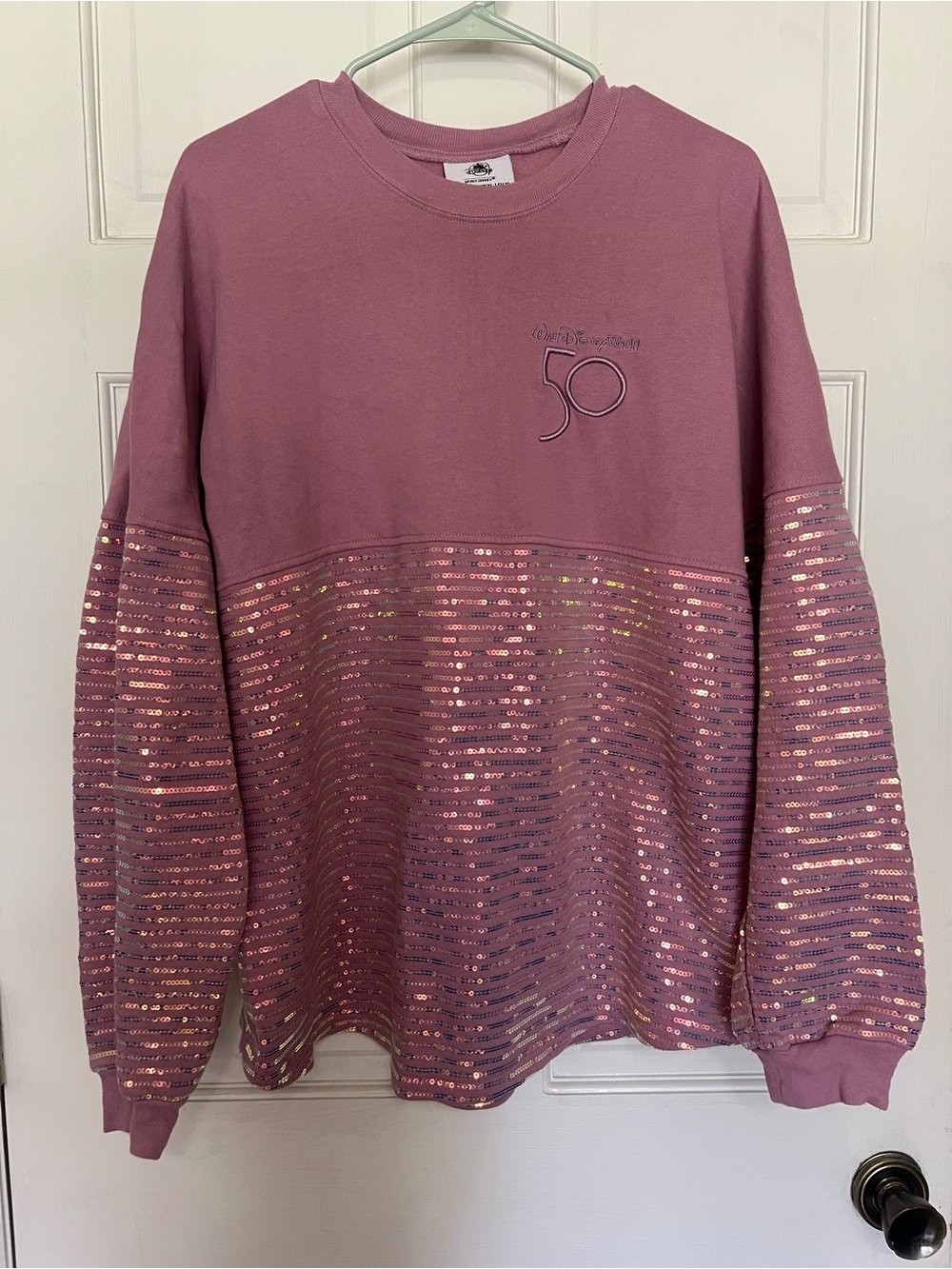 Disney Mauve Sequin-Embellished Crewneck Sweatshirt